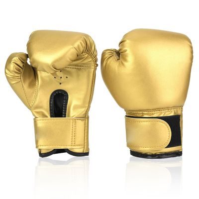 Boxing Gloves, PU Leather Taekwondo Gloves for Kids 3-10 Years, Boys and Girls Youth Glove for Kickboxing Martial Arts Muay Thai MMA Heavy Punch Bag Training Sparring Mitts for Children(Gold)