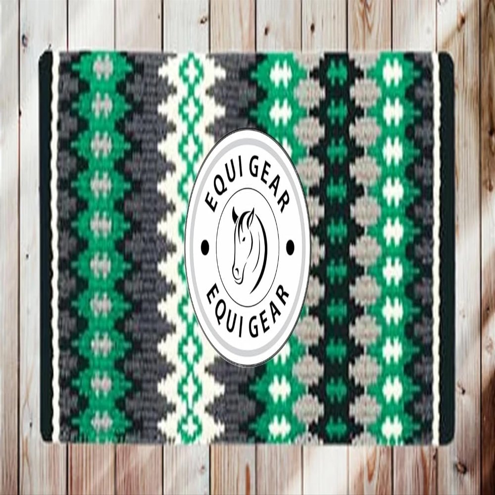 EQUIGEAR Horse Western Show Saddle pad/New Zealand Wool Western Saddle Blanket Top Wool Pad Sensor Flex (Customization Available) J515 (34x36)