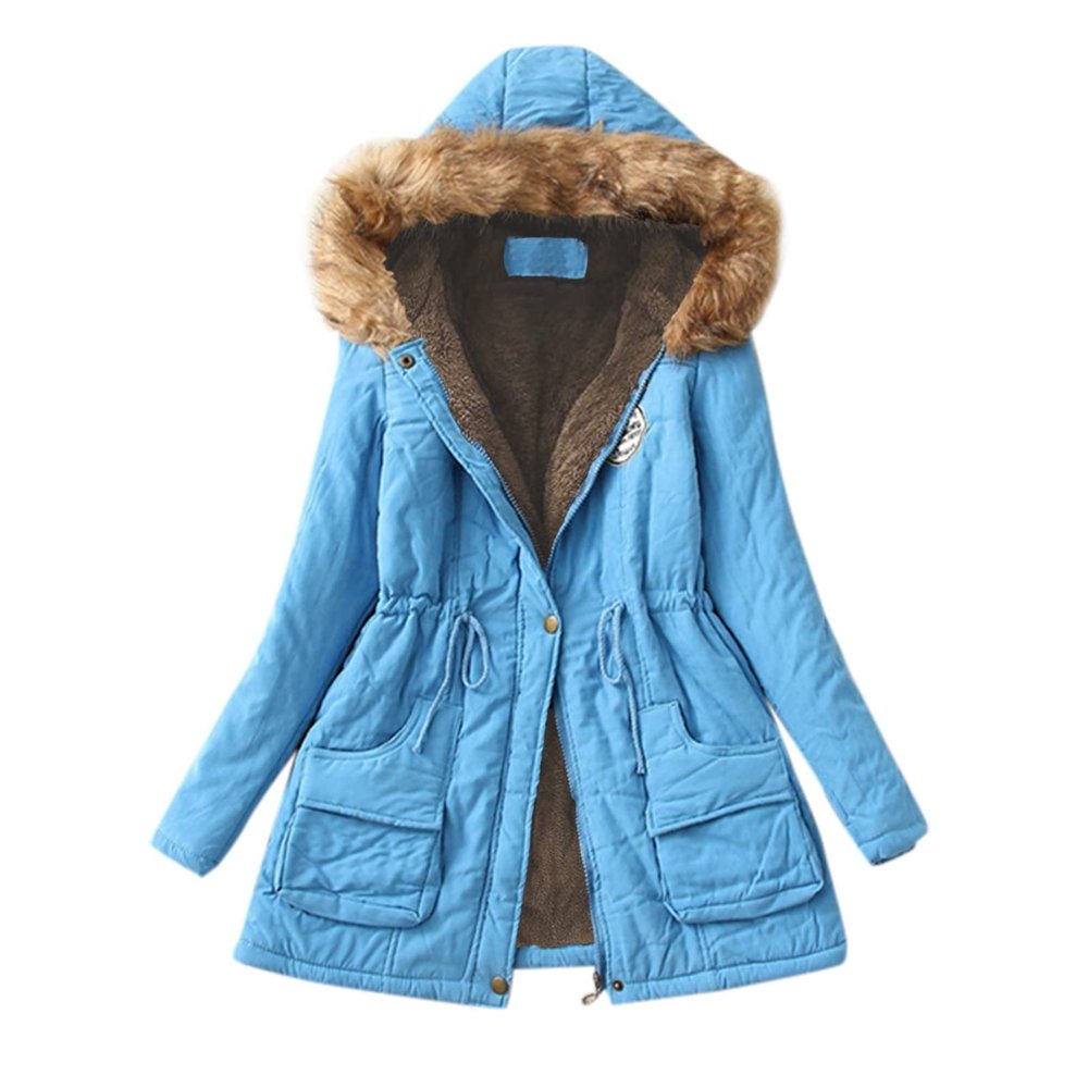 Womens Hooded Winter Coat Puffer Jacket Thicken Warm Parka Quilted Waterproof Down Coats Baggy Outerwear Faux Fur Coat