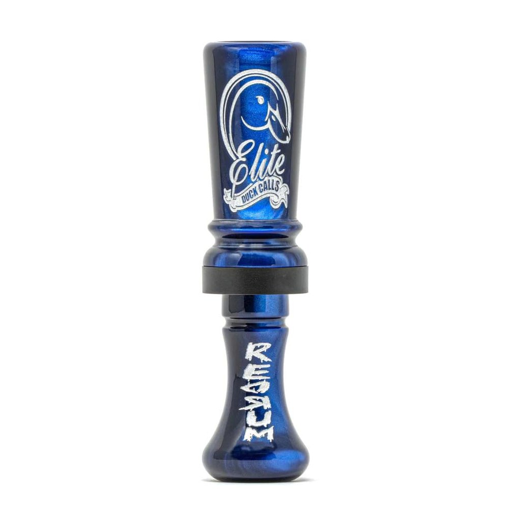 Elite Duck Calls Murder Acrylic Duck Call  Designed by 3X World Champion Brad Allen  Single or Double Reed  Mallard, Teal, Wood Duck, Gadwall, Pintail (Murder - Single Reed, Blue Pearl)
