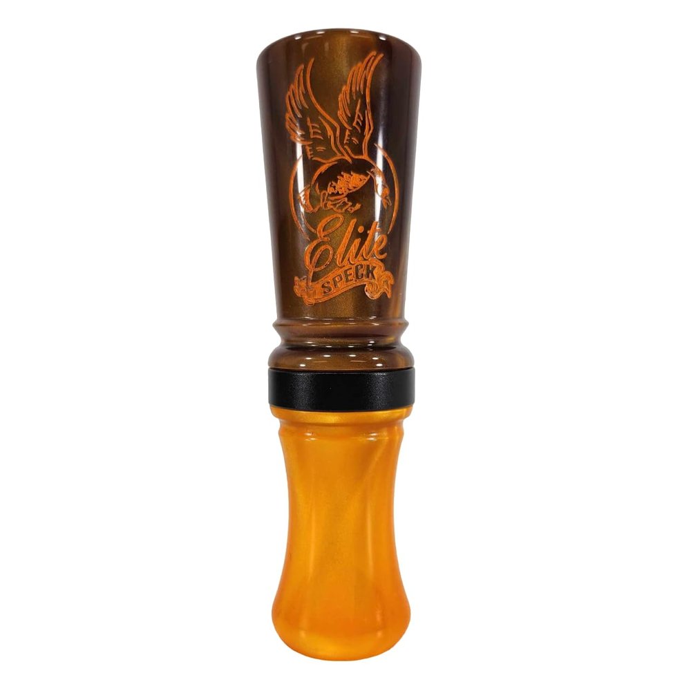 Elite Acrylic Specklebelly Goose Call Hand-Tuned Short Reed Speck Call for Realistic Yodels, Murmurs & Moans Field-Tested Waterfowl Call (Brown Pearl/Orange)