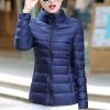 Women Lightweight Puffer Jacket Long Sleeve Coat Packable Down Coat Zip Up Winter Wram Coat Water-Resistant Outwear view 2