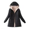 Gifts for All Women Lightweight Puffer Jacket Plus Size Quilted Coat Hooded Packable Fleece Winter Warm Waterproof Mid Length Coats view 1