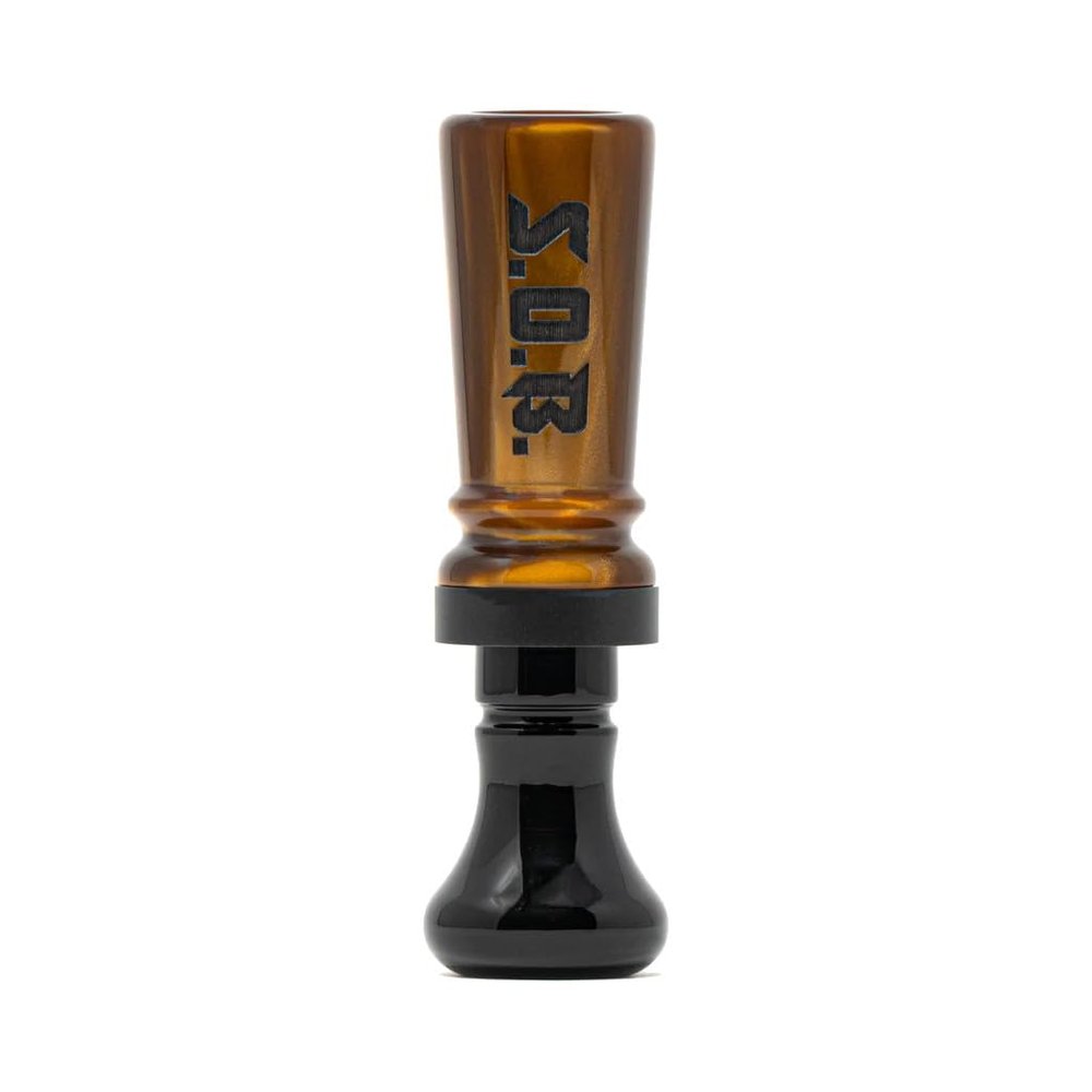 Elite S.O.B. Son of The Butcher Acrylic Duck Call  Compact Cutdown Single Reed Hunting Call for Mallard, Wood Duck, Teal, Gadwall & Pintail (Brown Pearl/Black)
