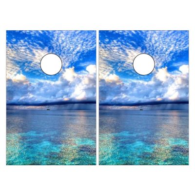 Cornhole Board Wraps Ocean Cornhole Skins for Boards,3ft x 2ft Skin Decal Vinyl Wrap for Cornhole Game Board Bag Toss (2xpcs.)