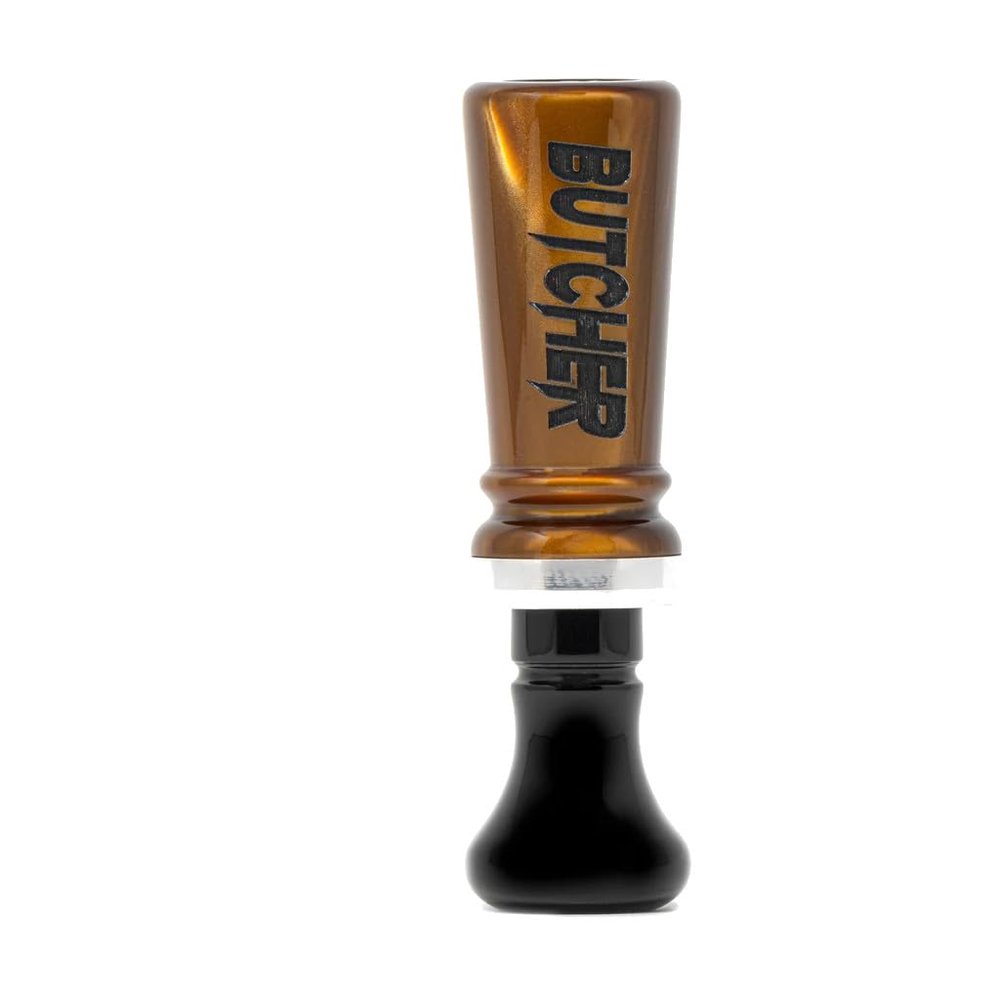 Elite Acrylic Butcher Duck Call Cutdown-Style Hunting Call for Mallard, Wood Duck, Teal, Gadwall & Pintail Durable Field Call (Brown Pearl/Black)