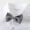 Pofiko Toddler Boy Dress Clothes Kids Suit Formal Outfits Shirt + Bowtie + Vest + Pants Boys Gentleman Clothing Sets Gray view 3