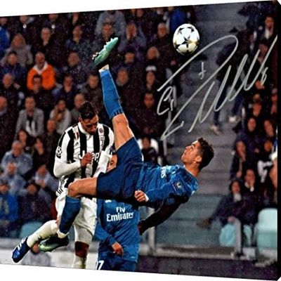 Framed Sport Prints Cristiano Ronaldo Bicycle Kick - Acrylic Print 20x30 - Sports Action Wall Art for Office