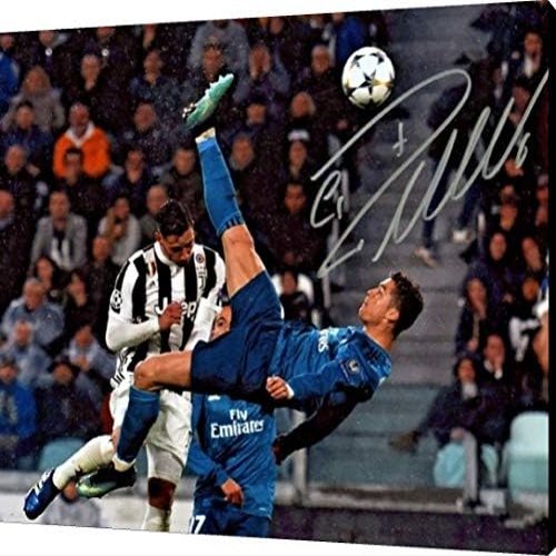 Framed Sport Prints Cristiano Ronaldo Bicycle Kick - Acrylic Print 20x30 - Sports Action Wall Art for Office