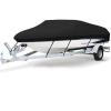 SYLALE Marine Accessories 600D Heavy Duty Open Boat Cover Trailerable V-Hull Marine Cover Waterproof Sunshade Dust-Proof Boat Mooring Cover(14-16Ft) view 1