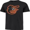 47 MLB Men's Distressed Imprint Match Team Color Primary Logo Word Mark T-Shirt (Baltimore Orioles Black, Small) view 1