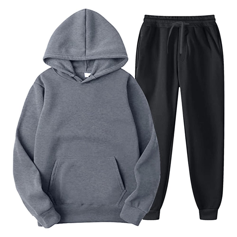 2 Piece Sweatsuit Sets Hooded Tracksuit Long Sleeve Hoodies Pullover Sweatshirt Jogger Sweatpant Sport Suits for Men Women D