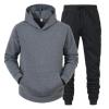 2 Piece Sweatsuit Sets Hooded Tracksuit Long Sleeve Hoodies Pullover Sweatshirt Jogger Sweatpant Sport Suits for Men Women D view 2