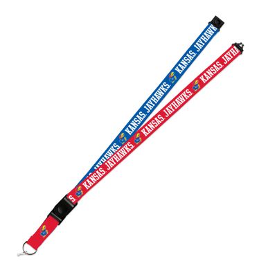 Rico Industries NCAA Kansas Jayhawks Team Color 18" x 1" Premium Unisex-Adult Safety Breakaway Lanyard