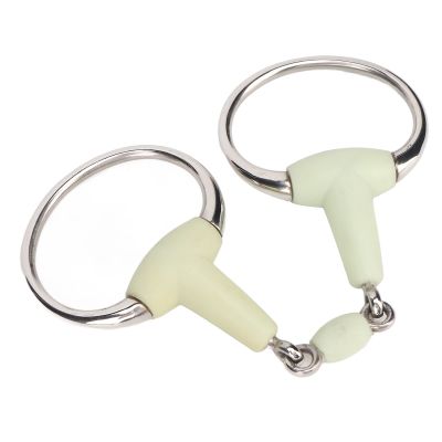 Horse Snaffle Bit, Rubber Wrapped Training Mouth Bit for Equestrian Riding with Flavor Design