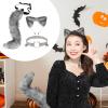 MYCENSE Ears and Tail Ears Hair Clip Lolita Fancy Dress Long Tail Gifts with Choker Cosplay Hair Hoop Headdress for Christmas Masquerade Party, Grey view 2