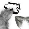 MYCENSE Ears and Tail Ears Hair Clip Lolita Fancy Dress Long Tail Gifts with Choker Cosplay Hair Hoop Headdress for Christmas Masquerade Party, Grey view 4