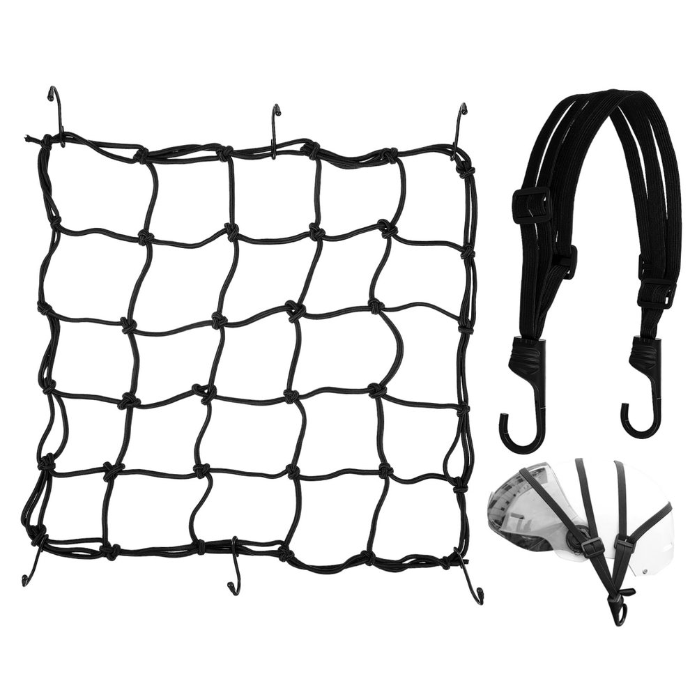 VICASKY 1set Cargo Net Elastic Bungee Net with Hooks for Luggage Helmets Gear Storage Versatile Use for Motorbikes Boards More