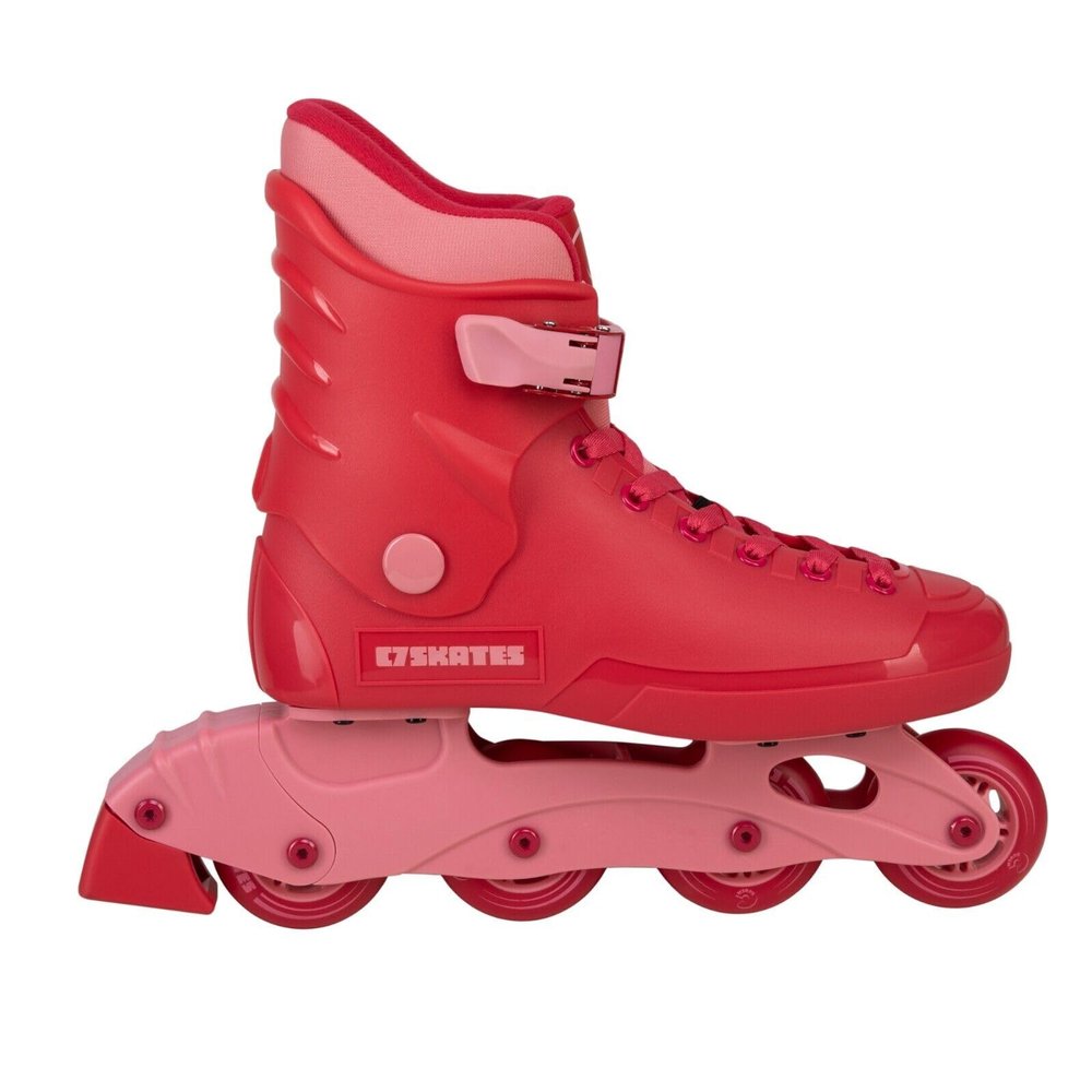 C SEVEN C7skates Nostalgic Adult Inline Skates for Women and Adult (Red Hot, Women's 11 / Men's 10)