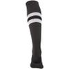 Striped Baseball Socks, 1 Pair, Large, Graphite, White, Black view 2