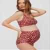 Motherhood Maternity Women's Standard Beach Bump Maternity 2 Piece Swimsuit Set UPF 50+ Pregnancy Swimwear, Sienna Dot view 3