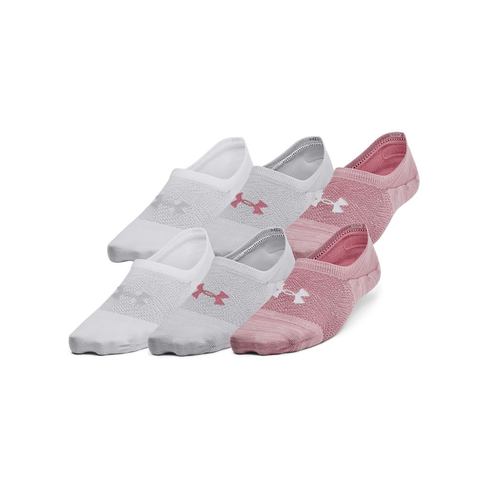 Under Armour Womens Breathe Lite Liner Socks 6 Pack, (697) Pink Elixir/Pink Elixir/White, Small