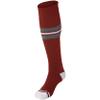 Striped Baseball Socks, 1 Pair, Large, Cardinal, Grey, White view 1