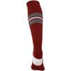 Striped Baseball Socks, 1 Pair, Large, Cardinal, Grey, White view 2