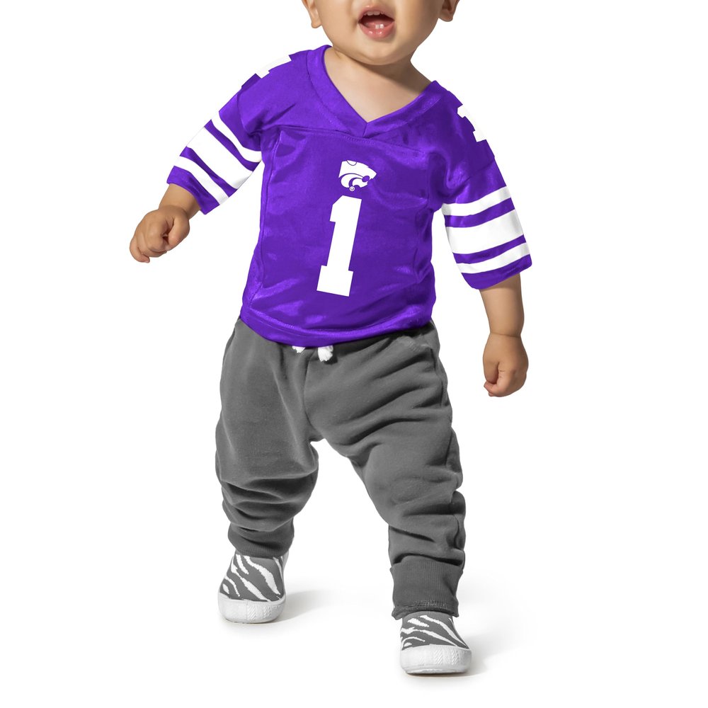 Little King NCAA Infant-Touchdown Pass-Team Football Jersey-Kansas State-Purple #1-6 Months