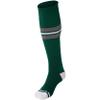 Striped Baseball Socks, 1 Pair, X-Small, Forest Green, Grey, White view 1
