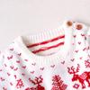 Kids Fall Dress Toddler Kids Baby Girls Christmas Knit Sweater Princess Party Dress Xmas Outfits Formal Long Sleeve Dress (White, 6-12 Months) view 3