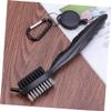 Sosoport 3pcs 2 2-Sided Pp Club Groove Cleaner for Golf Nylon Bristles Retractable -line Stainless Steel Carabiner Ergonomic Handle Lightweight Tool view 3