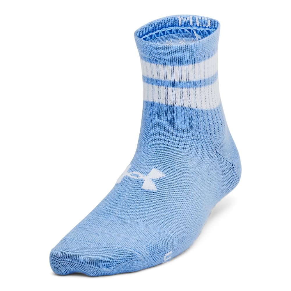 Under Armour Unisex-Child Youth Essential Quarter Socks 6 Pack, (465) Horizon Blue/Morph Green/White, Small