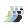 Under Armour Unisex-Child Youth Essential Quarter Socks 6 Pack, (465) Horizon Blue/Morph Green/White, Small view 2