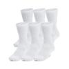 Under Armour Unisex-Adult Training Cotton Crew Socks 6 Pack, (100) White/White/Black, X-Large view 1