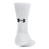 Under Armour Unisex-Adult Training Cotton Crew Socks 6 Pack, (100) White/White/Black, X-Large view 3