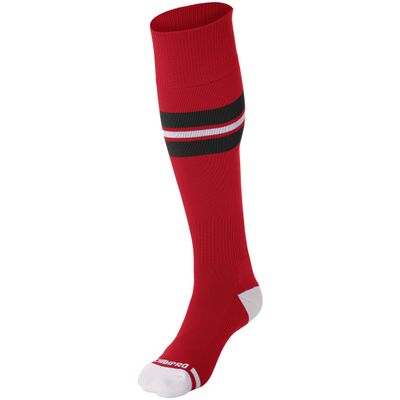Striped Baseball Socks, 1 Pair, Medium, Scarlet, Black, White