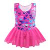 EQSJIU Girls Ballet Leotard With Skirt Red Heart Girls Dance Leotards Gymnastics Outfit 3t 4t 3-4t view 4