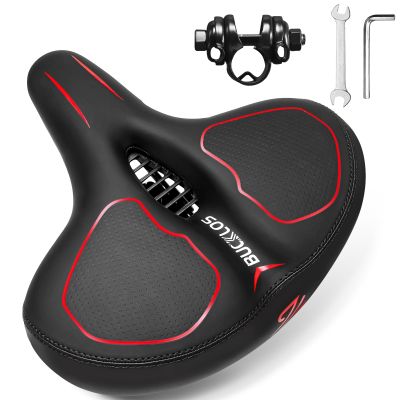 BUCKLOS Wide Bike Seat for Men Women Ebike Seats Comfort Extra Large Comfortable Bicycle Seats Saddle for Ebike/Crusier/Exercise/Peloton Bike