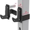 SELEWARE Steel J Hooks for Power Cage Squat Rack Attachment for 3" x 3" Square Tube with 1" or 5/8" Hole Rack, Barbell J-Hook Holder for Power Rack, J Cups Set of 2 view 1