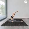 1in Thick 10.76 Sq Ft Rubber Top High Density Exercise Gym Mats Non-slip 4 Pcs, Interlocking Puzzle Floor Tiles for Home Gym Heavy Workout Equipment Flooring - 19.68 x 19.68in Tile, Black & White view 2