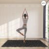 1in Thick 10.76 Sq Ft Rubber Top High Density Exercise Gym Mats Non-slip 4 Pcs, Interlocking Puzzle Floor Tiles for Home Gym Heavy Workout Equipment Flooring - 19.68 x 19.68in Tile, Black & White view 4