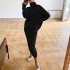 Vifucz Sweater and Skirt Set Women Casual Solid Knitting Slimming Hip Wrap Long Sleeve Turtleneck Sweaters Skirt 2 Pieces Outfit Sets Black M view 4