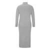 Vifucz Women Casual Solid Knitting Slimming Hip Wrap Sleeve Turtleneck Sweaters Skirt Suit Gray S view 2