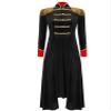 Rswnyirn Women's Ringmaster Costume Long Tailcoat Jacket Vintage Coat with Gold Epaulettes Black 3X-Large view 1
