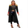 Rswnyirn Women's Ringmaster Costume Long Tailcoat Jacket Vintage Coat with Gold Epaulettes Black 3X-Large view 2