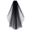 Acenail Black Veil Pearls Wedding Brides Veils Short Funeral Veils with Comb Fingertip Mourning Halloween Veil for Women (1T Pearl) view 1
