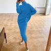 Vifucz Sweater Skirt Set Women Casual Solid Knitting Slimming Hip Wrap Long Sleeve Turtleneck Sweaters Skirt 2 Pieces Outfit Sets Blue M view 4