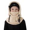 OWNGIGI Balaclava Ski Mask for Kids, Winter Windproof Face Mask for Cold Weather, Fleece Hooded Scarf Head Cover Neck Warmer Beige view 1