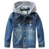 Banibear Kids Boys Hooded Denim Jacket Coat Children Distressed Jeans Jacket Outerwear, Blue, 4T(Tag110)